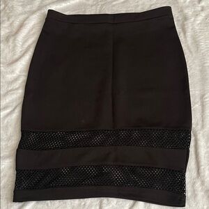 Black Mesh Detail Skirt